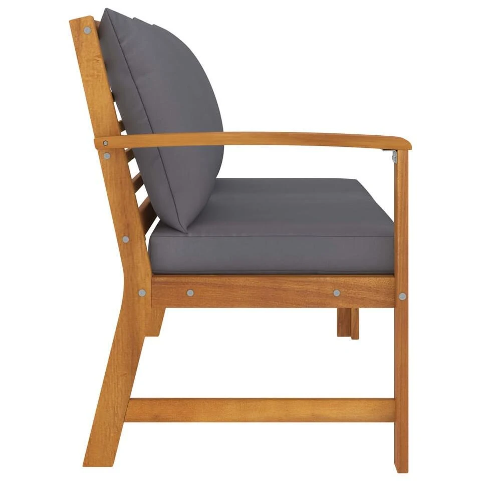 VidaXL - Tuinbank - Bruin - Stof - Met Donkergrijs Kussen - 114.5 Cm 3 VidaXL - Tuinbank - Bruin - Stof - Met Donkergrijs Kussen - 114.5 Cm - Afbeelding 3