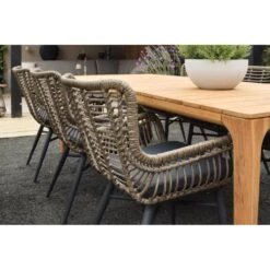 VDG Set Van 6 - Jasmine Dining Tuinstoel - Naturel -Beliani Winkel 7e93e83adbf34ae9aaaea3e2024faa03