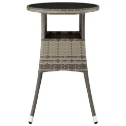 VidaXL Tuintafel Ø60x75 Cm Gehard Glas En Poly Rattan Grijs -Beliani Winkel 7fab57e03e9546b2985c4bb59e1aff8f
