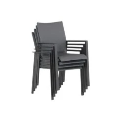 Tuinstoel Stapelbaar Aluminium/textileen Grijs-antraciet Lifestyle Garden -Beliani Winkel 80a3f32df1b94ba180ba505ef64ae28e