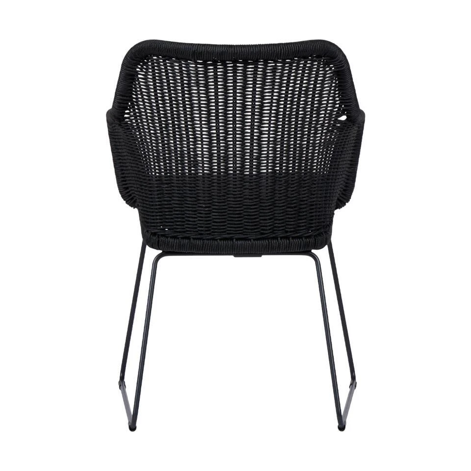 Lisomme Loki Rotan Tuinstoel Zwart - Met Zitkussen 3 Lisomme Loki Rotan Tuinstoel Zwart - Met Zitkussen - Afbeelding 3