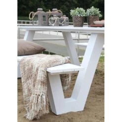 Picknicktafel Breeze - Wit - 20x187x76 Cm -Beliani Winkel 81011543 0300