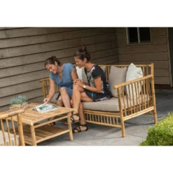 Exotan Bank Bamboo - Bruin (incl. Kussens) -Beliani Winkel 81012377 0102