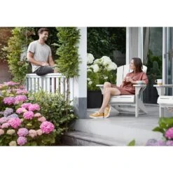 Keter Troy Adirondack Tuinstoel - 81x80x96,5cm - Wit -Beliani Winkel 81026433 0006