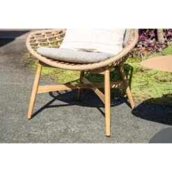 Castello Lounge Fauteuil - Light Teak Look - Natural Rotan-merino Sand 23 Castello Lounge Fauteuil - Light Teak Look - Natural Rotan-merino Sand -Beliani Winkel 8125e81facab4a278d4c54ed31dd0eec