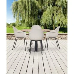 Lisomme Bente Ronde Tuintafel Bruin - Ø 113 Cm -Beliani Winkel 819f19a878774d0e9f17c8eddea1b611
