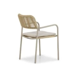 Tuinstoel Stapelbaar Aluminium/rope Taupe-naturel-bruin Coco Penya -Beliani Winkel 8239917055094b6eb1654dbe84233619