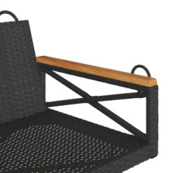 VidaXL - Schommelbank - Zwart - Poly Rattan - 62 X 109 X 40 Cm -Beliani Winkel 82477bdf73aa4fe89d06841705d34605