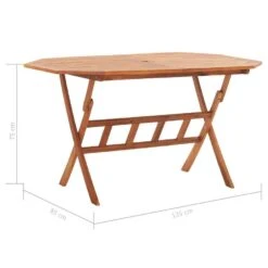 VidaXL - Tuintafel Inklapbaar - Bruin - Massief Acaciahout - 135 X 85 X 75 Cm -Beliani Winkel 824dd1076ecd4bbaa05c17dd8a21f37c