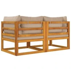 VidaXL - Hoekbanken Sectioneel - Taupe - Acaciahout - 2 Stuks -Beliani Winkel 83082b0e16864ebabf3526d6f3bdade9