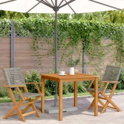 VidaXL - Tuinstoelen - Grijs - Massief Acaciahout En Poly Rattan - 2 Stuks -Beliani Winkel 8396efff6e8c4ba8857b96c512c55435