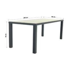 VDG Nola Tuintafel 210x90 Cm. - Antraciet/Houtlook -Beliani Winkel 83e4a5df37f541f98d797456cdfc0af0
