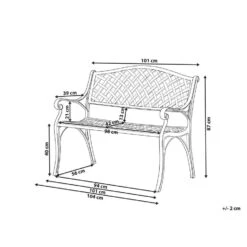 STAGGIA - Tuinbank - Bruin - Metaal -Beliani Winkel 83f469d84fdb4c4d9487474b6db673fc