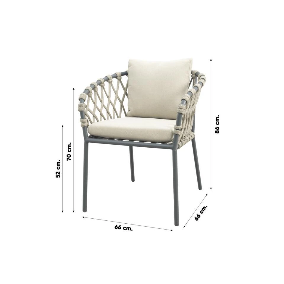 Sara Tuinstoel - Rope/Antraciet 8 Sara Tuinstoel - Rope/Antraciet - Afbeelding 8