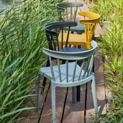 WOOOD Bliss Tuinstoel Met Spijlen Kunststof Oker Geel - Set Van 2 -Beliani Winkel 85a437ebdee649cbabc34f267295908e