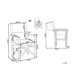 CINE - Tuinstoel Set Van 2 - Wit - Polyester -Beliani Winkel 87a0e2951d9d44609bc69824d2b4634d