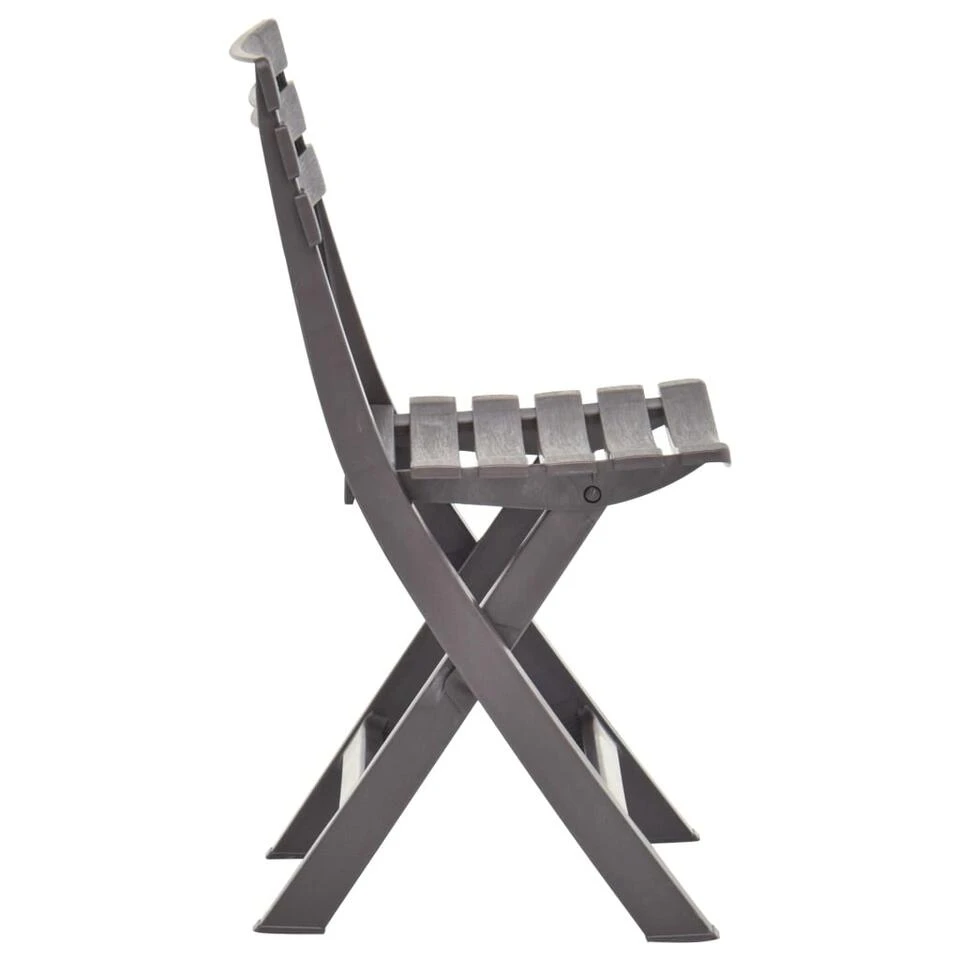 VidaXL Tuinstoelen Inklapbaar 2 St Kunststof Mokka 3 VidaXL Tuinstoelen Inklapbaar 2 St Kunststof Mokka - Afbeelding 3
