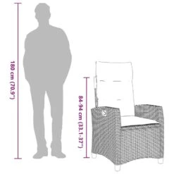 VidaXL - Verstelbare Tuinstoel Met Bijzettafel - Beige - Poly Rattan -Beliani Winkel 8946b10e0c72410da482d5c738b837c0