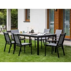 TOFANE - Eettafel Uitschuifbaar - Grijs - 198/248 X 90 - Aluminium -Beliani Winkel 89f0fefb0caf4290847a44b63bc2b98b