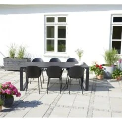 Lisomme Jens Tuintafel Zwart - 210 X 100 Cm -Beliani Winkel 8a67c987e29b4b308c390208fcf599ec