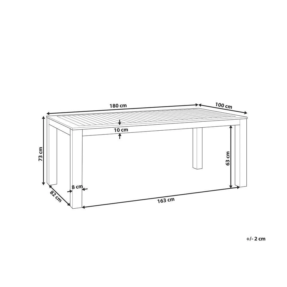 Beliani Eettafel TUSCANIA - Donkere Houtkleur Eucalyptushout 3 Beliani Eettafel TUSCANIA - Donkere Houtkleur Eucalyptushout - Afbeelding 3