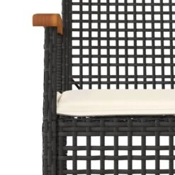 VidaXL - Tuinstoelen - Zwart - Poly Rattan En Acaciahout - 4 Stuks - Met Kussens -Beliani Winkel 8caede0ee14f4dc684fd865da581afb3