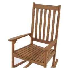 BOJANO - Schommelstoel - Lichte Houtkleur - Acaciahout -Beliani Winkel 8d2de75fcb064caab87156100352bc29