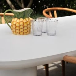 Tuintafel Deens Ovaal - Wit Betonlook - 240x100x75cm - Maya -Beliani Winkel 8df22dd30b06433090e7e8b01adaa614