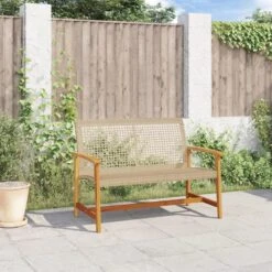 VidaXL - Tuinbank - Beige - Poly Rattan En Acaciahout Beige - 112 Cm 11 VidaXL - Tuinbank - Beige - Poly Rattan En Acaciahout Beige - 112 Cm -Beliani Winkel 8e3bf3ed6ab24368bf23eca99b90b2c3