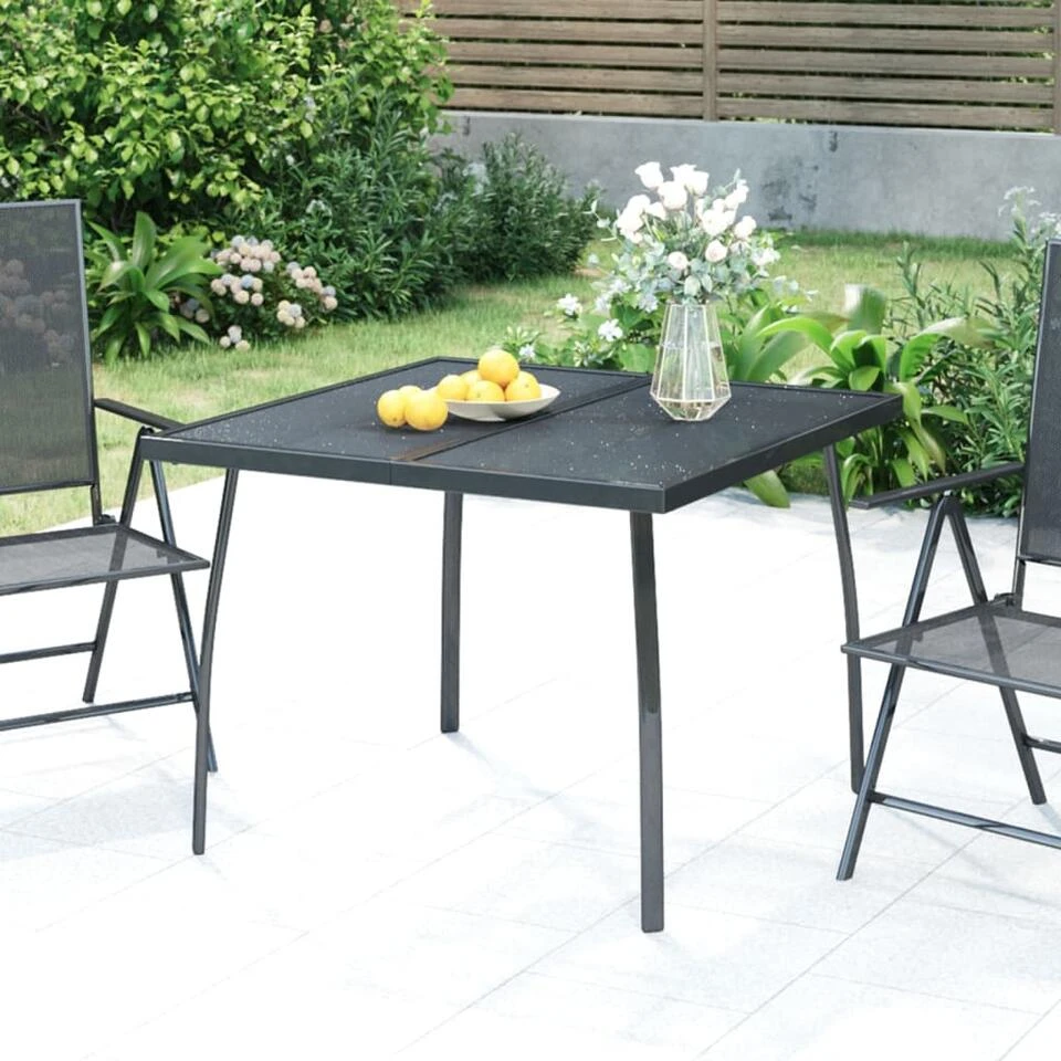 VidaXL - Tuintafel - Antracietkleurig - Staalgaas - 100 X 100 X 72 Cm 2 VidaXL - Tuintafel - Antracietkleurig - Staalgaas - 100 X 100 X 72 Cm - Afbeelding 2