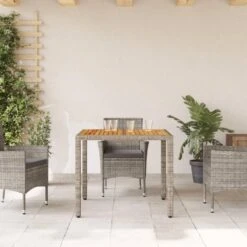 VidaXL - Tuintafel - Grijs - Poly Rattan - 90 X 90 X 75 Cm 12 VidaXL - Tuintafel - Grijs - Poly Rattan - 90 X 90 X 75 Cm -Beliani Winkel 8f878ec503dc4134acd92770579dd84f