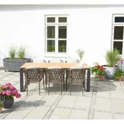 Lisomme Joep Tuintafel Polywood Naturel - 210 X 100 Cm -Beliani Winkel 8f99d23cafaa48d7a694823f49590184