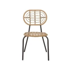 PRATELLO - Tuinstoel Set Van 4 - Naturel - PE Rotan -Beliani Winkel 90448079163948aebb0fc2702095aae8