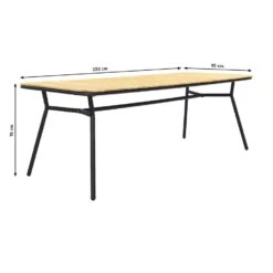 VDG Bella Tuintafel - Teakhout - 220x95 Cm -Beliani Winkel 921756e83acc41b89a1f3f2b60cdad85