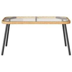 VidaXL - Salontafel - Bruin - Poly Rattan - 90 X 45 X 43 Cm -Beliani Winkel 92613dc7bb16495e8502612e17060127