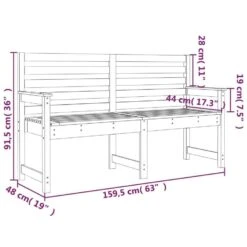 VidaXL - Tuinbank - Wit - Grenenhout - 159.5 X 48 X 91.5 Cm -Beliani Winkel 9278e7fb2ecc4751a5182b9e0a9890fc