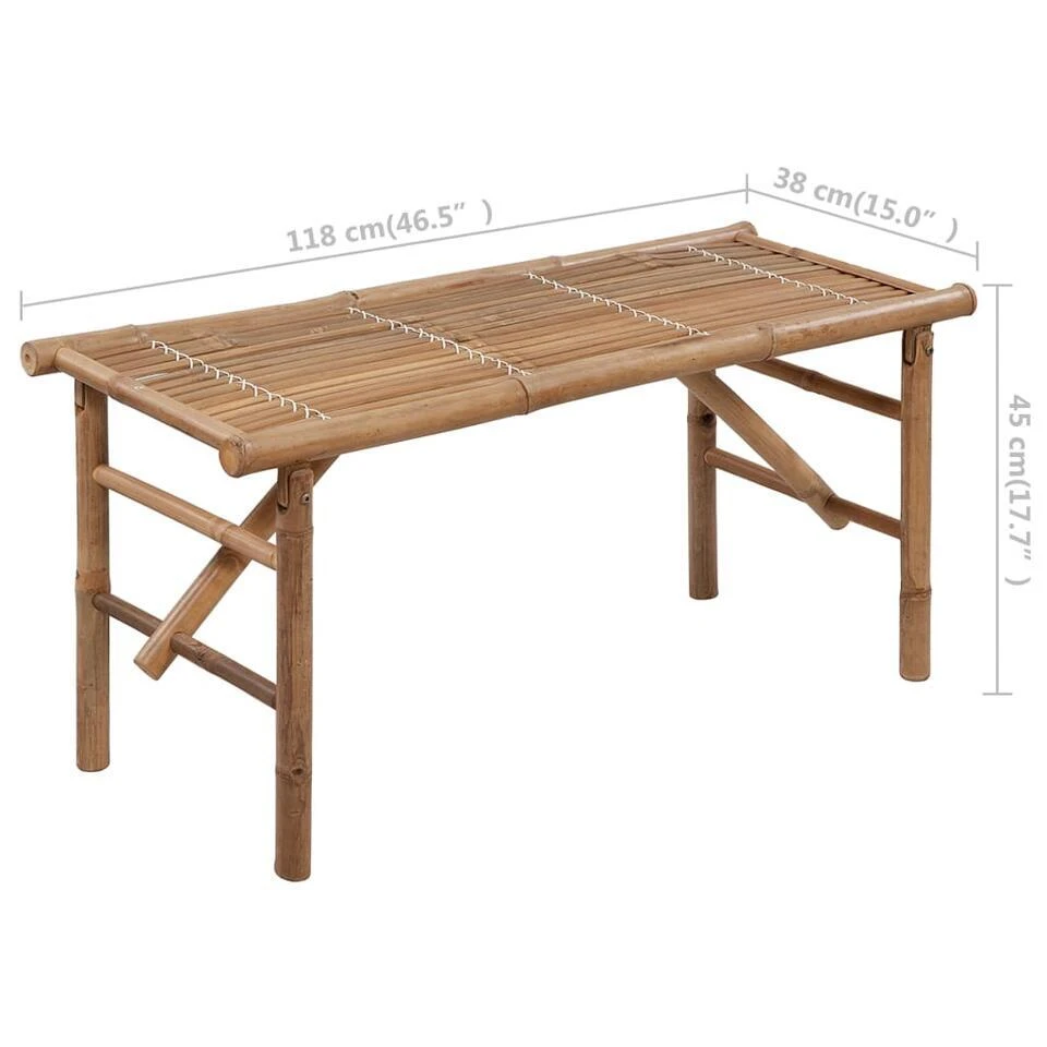 VidaXL - Tuinbank Inklapbaar Met Antraciet Kussen - Bamboe - 118x38x45 Cm 9 VidaXL - Tuinbank Inklapbaar Met Antraciet Kussen - Bamboe - 118x38x45 Cm - Afbeelding 9