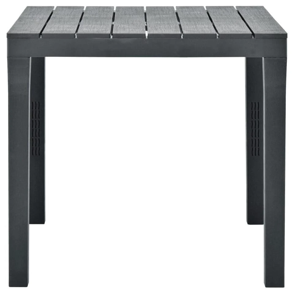 VidaXL Tuintafel 78x78x72 Cm Kunststof Antraciet 3 VidaXL Tuintafel 78x78x72 Cm Kunststof Antraciet - Afbeelding 3