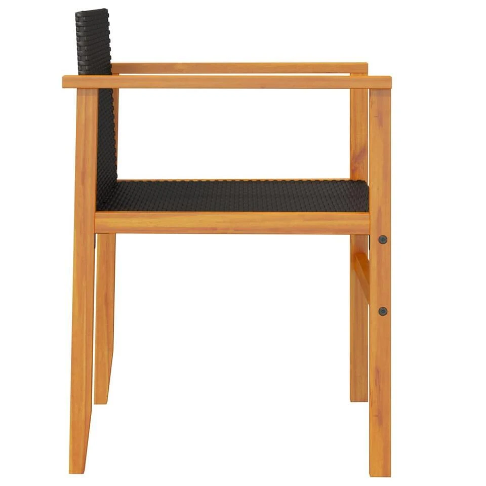 VidaXL - Tuinstoelen - Zwart - Poly Rattan - 2 Stuks 6 VidaXL - Tuinstoelen - Zwart - Poly Rattan - 2 Stuks - Afbeelding 6