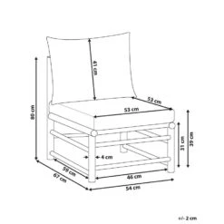 CERRETO - 1-zits Module - Wit - Bamboe -Beliani Winkel 93c2e23f86ac422faab6a3fc9f46ad89