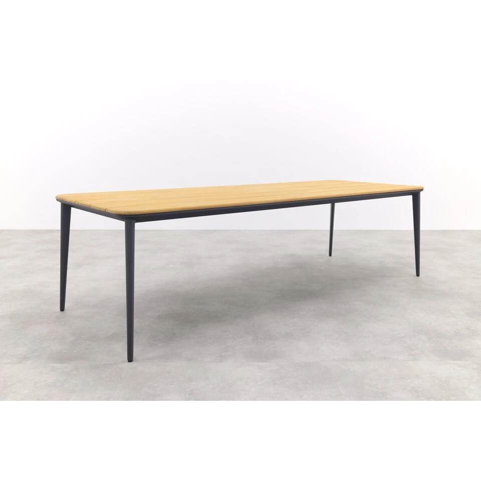 Vdgarde Premium Alaska Tuintafel - Teak/alu - Antraciet - 270x100 Cm 4 Vdgarde Premium Alaska Tuintafel - Teak/alu - Antraciet - 270x100 Cm - Afbeelding 4