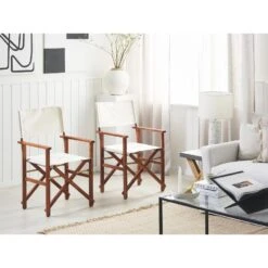 CINE - Tuinstoel Set Van 2 - Wit - Polyester -Beliani Winkel 95ad8a96bdb5459b986e4a10e1a89cff