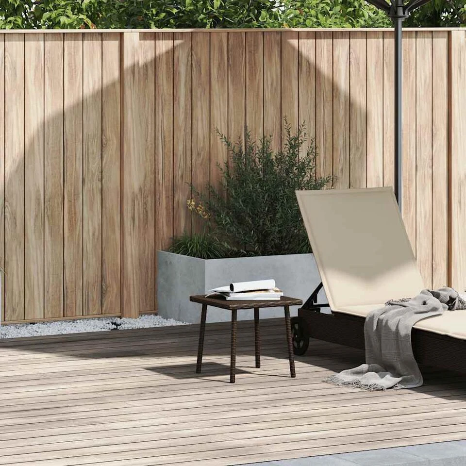 VidaXL - Tuin Salontafel - Bruin - Poly Rattan - 40 X 40 X 37 Cm 2 VidaXL - Tuin Salontafel - Bruin - Poly Rattan - 40 X 40 X 37 Cm - Afbeelding 2