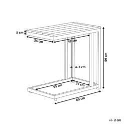 MESSINA - Bijzettafel - Lichthout/Wit- 60 X 35 Cm - Plastichout -Beliani Winkel 97cf4d27a172471e9923e8f16c79e0e4