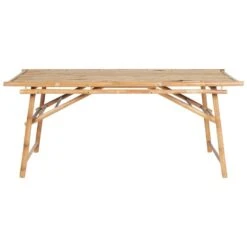 TINDARI - Tuintafel - Lichthout - Bamboe -Beliani Winkel 98e1446284174e1fa1b86ef93438f508