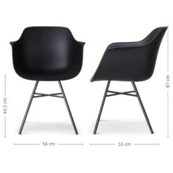 Nolon Noa-Puk Kunststof Tuinstoel Zwart - Zwart Onderstel -Beliani Winkel 9913f65509d94ff0a8ad8911b45ce284