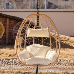 Hangstoel Van Bruin Rotan En Metaal 13 Hangstoel Van Bruin Rotan En Metaal -Beliani Winkel 993114053975470895572c4cb069b97a