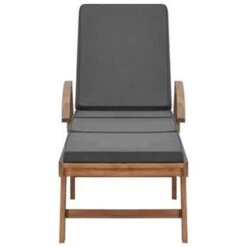 VidaXL Ligbed Met Kussen Massief Teakhout Donkergrijs -Beliani Winkel 9b211126ce1249e4a1573e5acf11c0bc