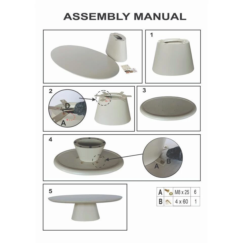 Tuintafel Ovaal 160cm - Wit Eco Composiet - Cleo 7 Tuintafel Ovaal 160cm - Wit Eco Composiet - Cleo - Afbeelding 7