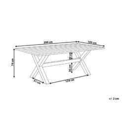 CASCAIS - Tuintafel - Beige - 105 X 200 Cm - Aluminium -Beliani Winkel 9c9548a5cf1e4c51b93c28cd1d9e0253